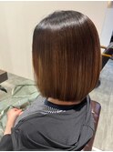 艶ボブナチュラルブラウン20代30代40代ストレート