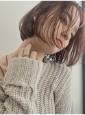 くびれレイヤーボブ×ベージュ×20代30代40代