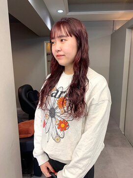 リブロ(LiBro) チェリーブラウン大人ガーリーウェーブミディアム似合わせカット