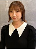 切りっぱなしボブ メルティカラー 外ハネボブ 顔周りカット