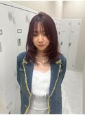 セットも簡単♪顔周りレイヤー×ボルドーカラー　【戸塚】