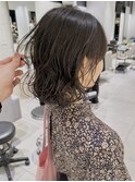 大人黒髪髪質改善デジタルパーマミディアムボブ