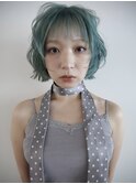 ペールグリーン、ミントグリーン、ボブ