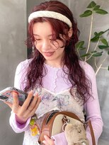 テトヘアー(teto hair) 暖色パーマスパイラルクラゲヘアクラゲウルフコーラルピンク