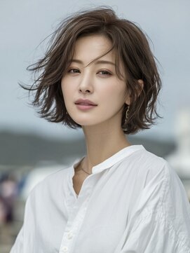 アルトリスト(Altruist Aging×HAIR&SPA) ★ダークアッシュ大人ガーリーボブ着物ミディアムレイヤーカット