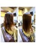 縮毛矯正+カット+プレミアム潤いヘアパック+専用トリートメント　14000円