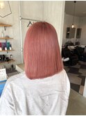 透明感カラーダブルカラーブリーチピンクベージュ