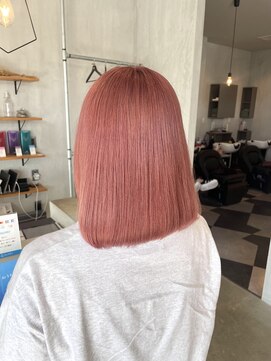 シェル 津山の手店(shel) 透明感カラーダブルカラーブリーチピンクベージュ