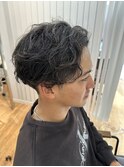 パーマ風かきあげマッシュ