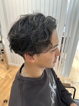 パーマ風かきあげマッシュ