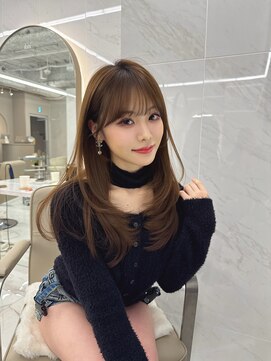 ベージュ/レイヤーカット/ハッシュカット/栄