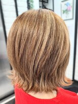 ヘアースタジオ ジェイワン(hair studio J ONE)&nbsp;30代40代50代60代/くびれボブ/外ハネボブ/赤みを抑えたベージュ