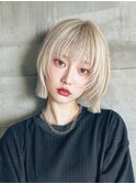 ハイトーンクリアベージュ/髪質改善/ブリーチ/レイヤー/池袋