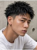 メンズショート ツーブロック 束感 スパイキーショート