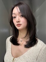 サンクプロジェクト(cinq PROJECT)&nbsp;小顔見せミディアムレイヤー×マロンベージュ＊