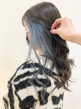 ヘアーメイクオズ(hair make O/S) ヘアメイクオズ＆佐藤魁人　インナーカラーブルー