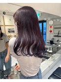 ラベンダーグレー×セミロング