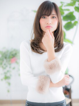 レアワンハナレ センター北美容院(lea/1 HANARE) センター北/髪質改善/斜めバング×内巻きロングレイヤーa