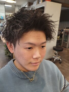 メンズ レオ 南森町店(men's LEO) アップバング×ツイストスパイラルパーマ
