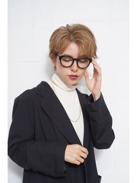 シェル 立川(shell) 大人可愛いナチュラルひし形マッシュショートボブマロンベージュ