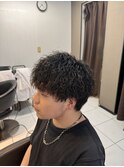 ツイストスパイラルパーマ　ウルフパーマ　メンズウルフ　理容室