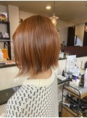 切りっぱなしbob×オレンジカラー