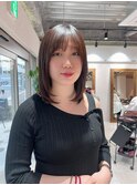 髪質改善ストレートパーマ×ミディアムレイヤー