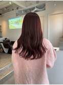ツヤ髪スタイル/ワインレッド[表参道/ブリーチ/ハイライト]Mai