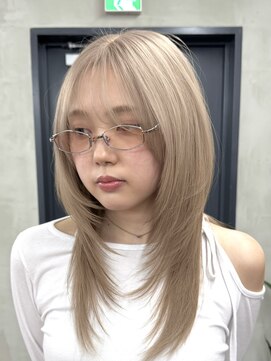 ニコ トウキョウ 渋谷(nico TOKYO) ブロンドベージュダブルカラーケアブリーチハイトーンレイヤー