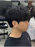 ウルフ/アッシュブラック/カルマパーマ/ベリーショート/古荘竜生
