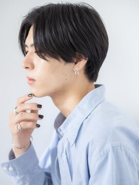 20代30代かき上げ清潔感アッシュブラック刈り上げショートf札幌