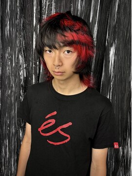 コエル(KOER) Y2Kブラックレッドパンクウルフ