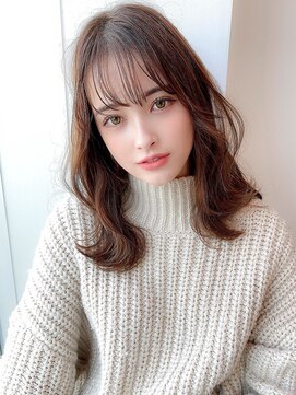 アグ ヘアー ソアー 伊勢崎2号店(Agu hair soar) 《Agu hair》長めバング×重軽ウェーブロング