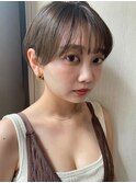 大人可愛い20代30代40代グレージュマッシュ/くすみカラー/小顔