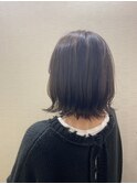 結べるボブ大人かわいい透明感黒髪（暗髪）丸み外ハネボブ