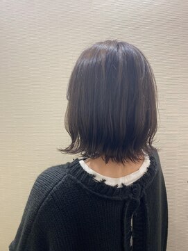 美容室 メザミー MESAMIES 結べるボブ大人かわいい透明感黒髪（暗髪）丸み外ハネボブ