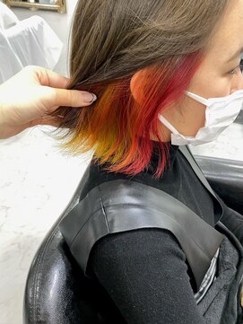 グラム 安城桜井店(gram) 鬼滅カラー_煉獄さん_切りっぱなし_イヤリングカラー_U24_41