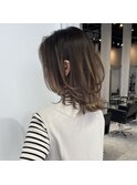 大人中明度バレイヤージュ×レイヤー