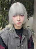 シルバーグレー ダブルカラー ブリーチ ケアブリーチ