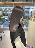 艶髪ミディアムヘア暗髪透明感カラーラベンダーグレージュ