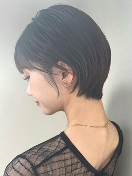 ノラギンザユー(NORA GINZA/U) 丸みショートマッシュコンパクト黒髪ベージュショート前髪あり