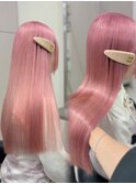 12659髪質改善ストレートラベンダーミルクティーホワイトピンク