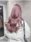 くびれヘアアプリコットオレンジハイライトカラーブルーカラー