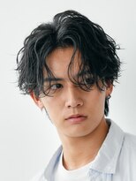 バイフィフス 原宿/表参道(by fifth)&nbsp;原宿シャドウパーマメンズカットセンターパート微分けスタイル