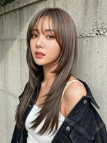 エイチ ウルフカット 大阪梅田(811)&nbsp;レイヤーボブヘアカラーバレイヤージュ50代くるみちゃんヘア