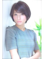 ノラ ヘアーサロン(NORA HAIR SALON) NORA【ERI】上品な斜め前髪ツヤアッシュ前下り小顔大人ショート