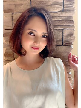 レウナ 外苑前(Reuna) 大人可愛いボブスタイル ワンカール 30代40代