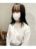 ダブルカラーフェイスフレーミングケアブリーチハイトーンウルフ