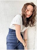 ACE 横浜　かきあげパーマスタイル×アッシュブラウン