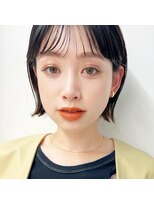 ガーデン タチカワ(garden tachikawa)&nbsp;タイトボブ×ネイビーブルー×シースルーバング